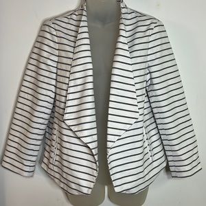 Ann Taylor Factory Striped Open Front Summer Blazer Jacket